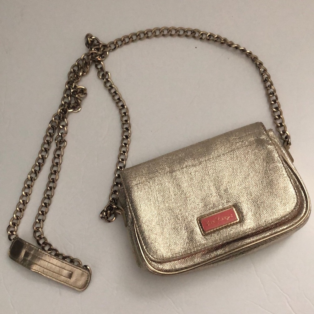 Lilly Pulitzer gold crossbody bag